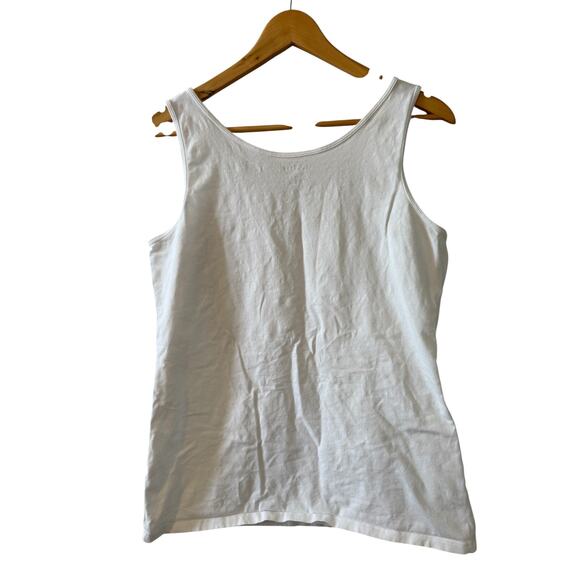 LL Bean White Tank Top M - Picture 2 of 3